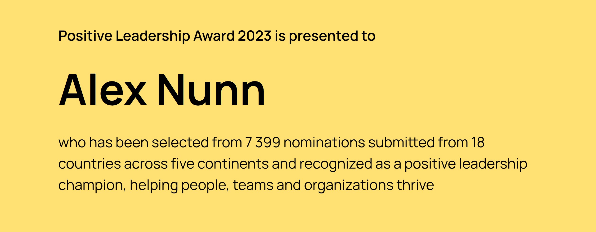 Positive leadership award